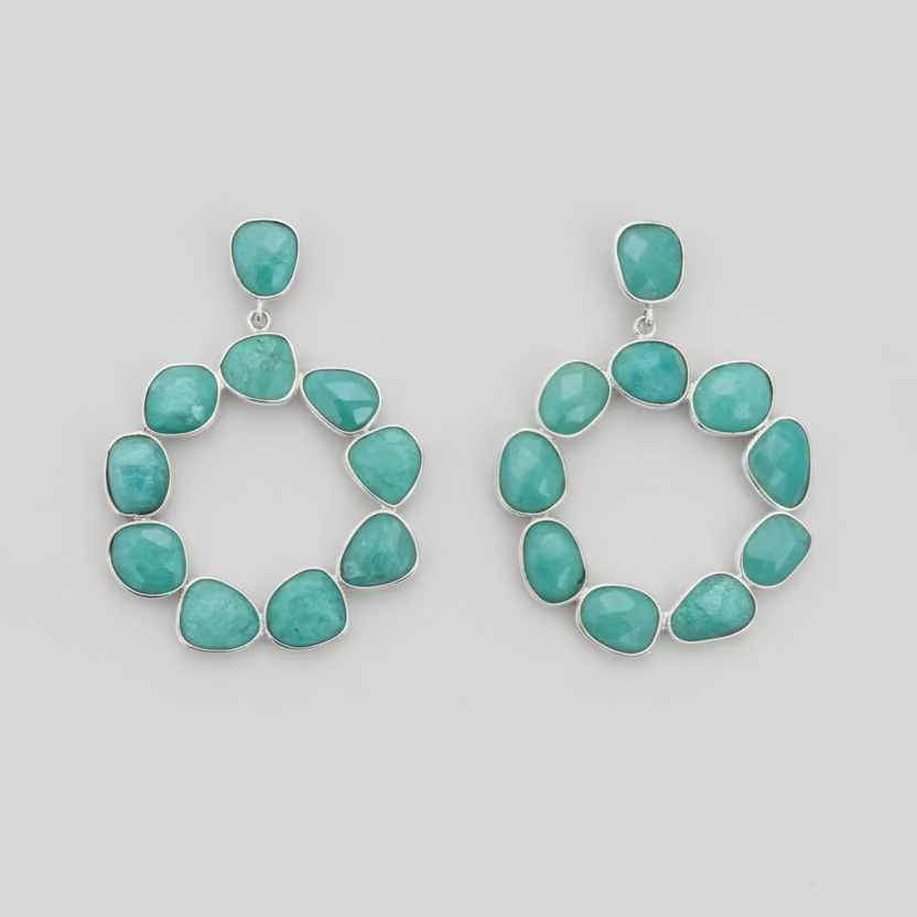 Neerja Pebble Halo Drop Earrings