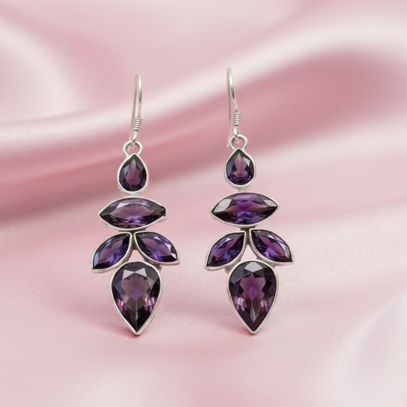 Mayura Amethyst Drops Earring