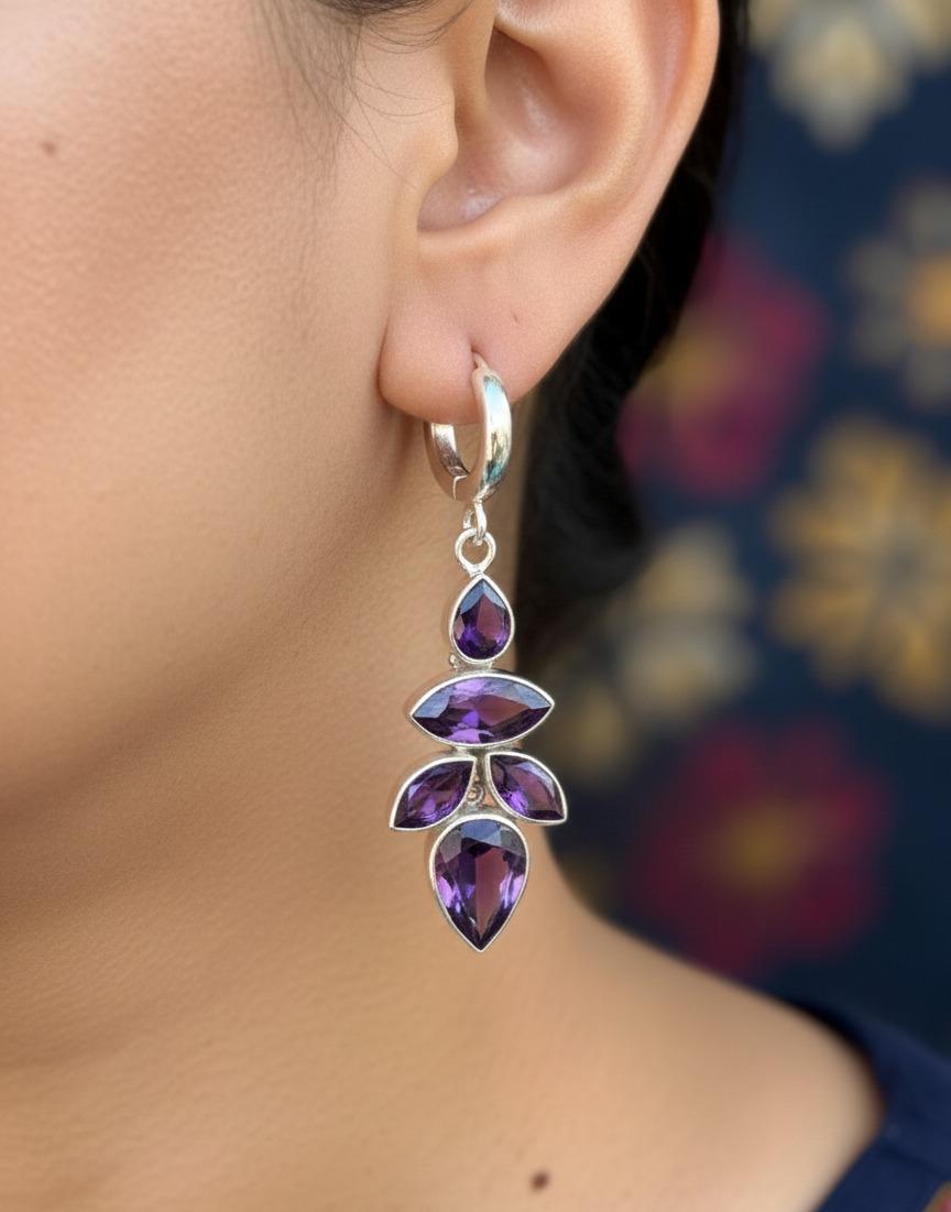 Royal Amethyst Blossom Earring