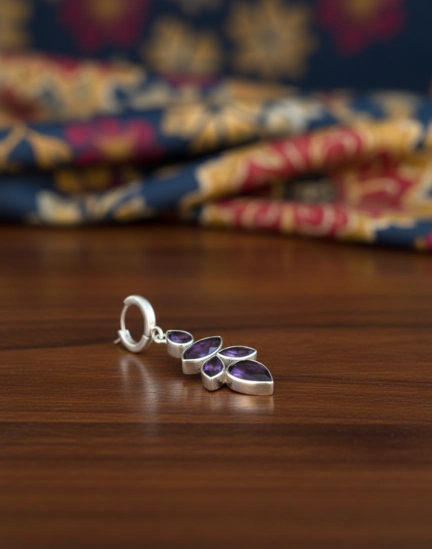 Royal Amethyst Blossom Earring