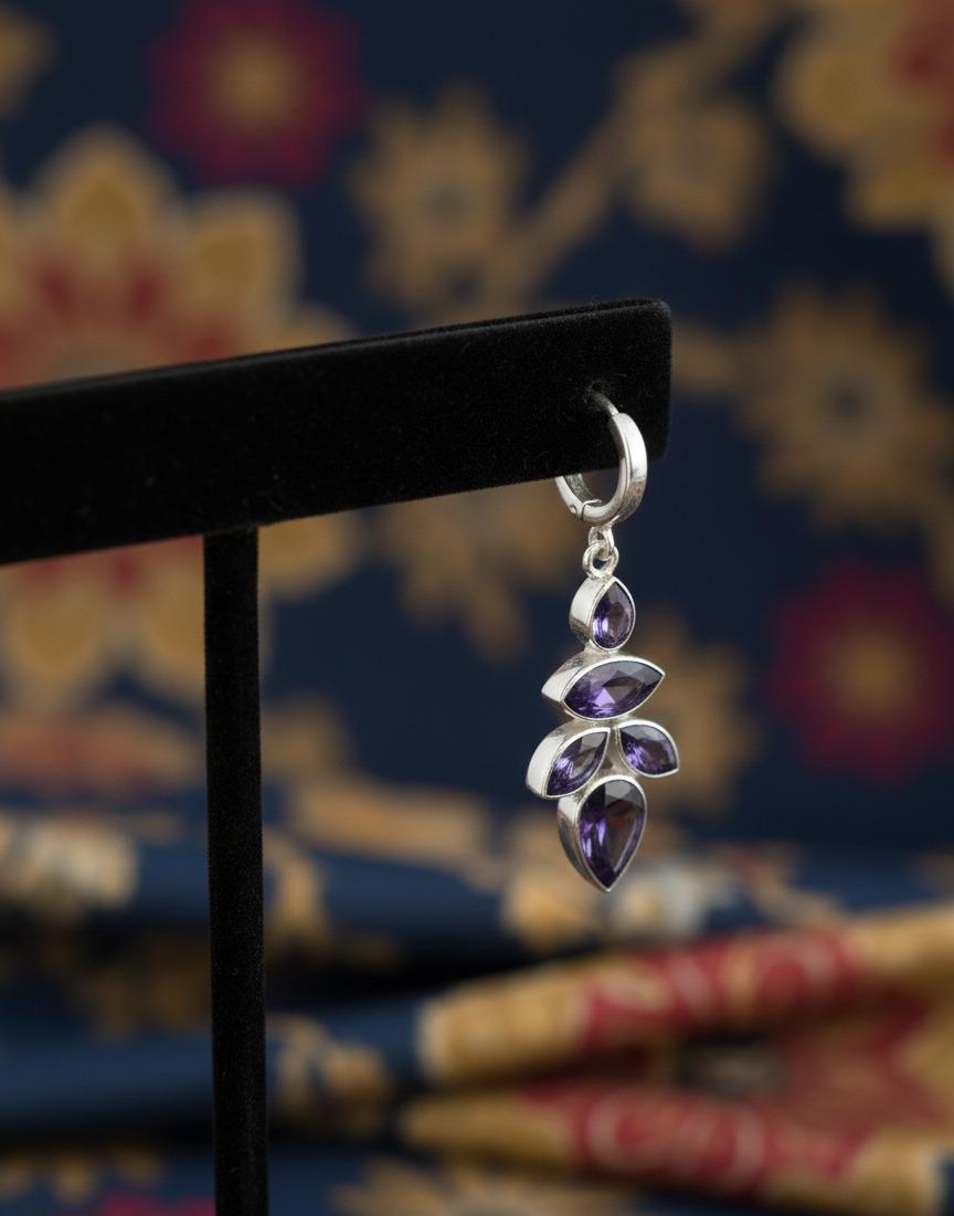 Royal Amethyst Blossom Earring