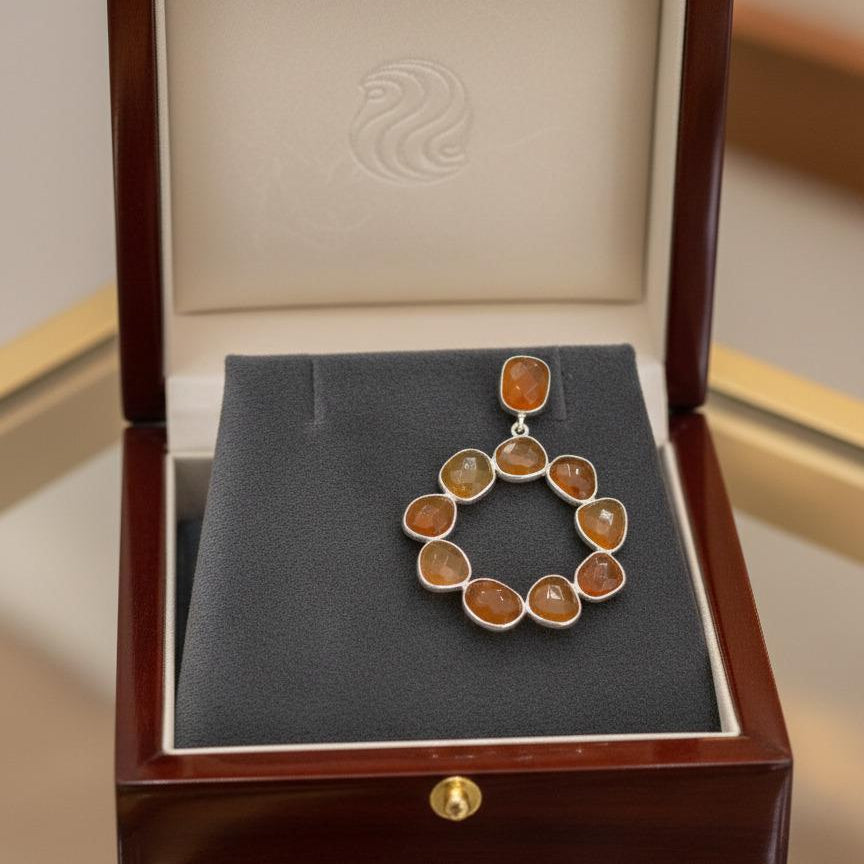 Golden Glaze Amber Wreath Drop Earrings