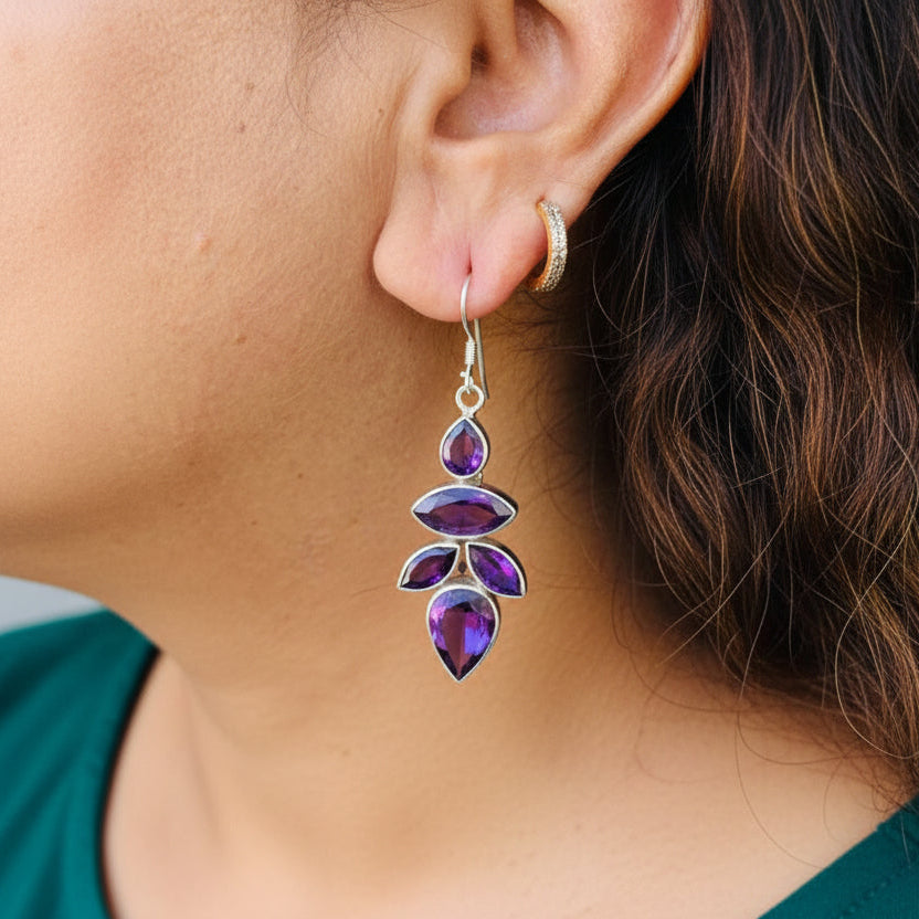 Mayura Amethyst Drops Earring