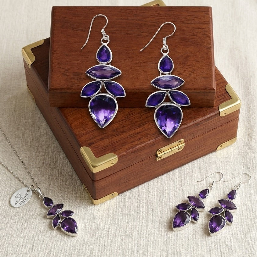 Mayura Amethyst Drops Earring