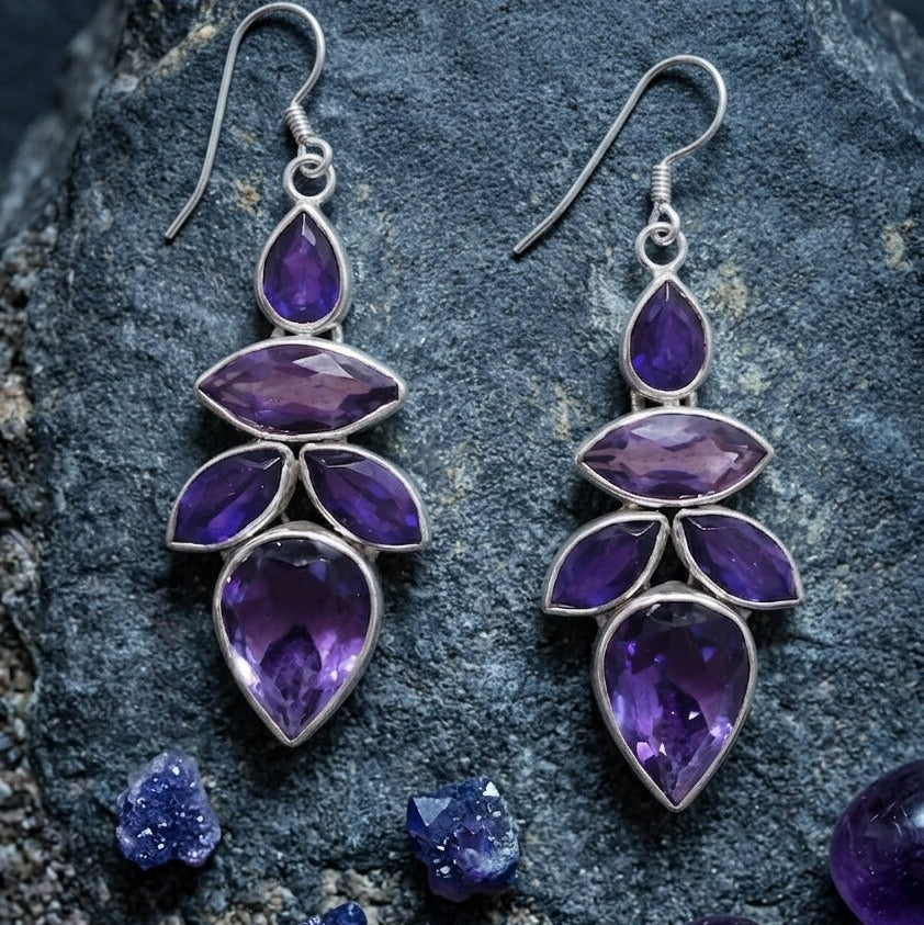 Mayura Amethyst Drops Earring