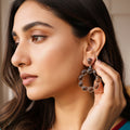 Smoky Orbit Faceted Quartz Drop Earrings