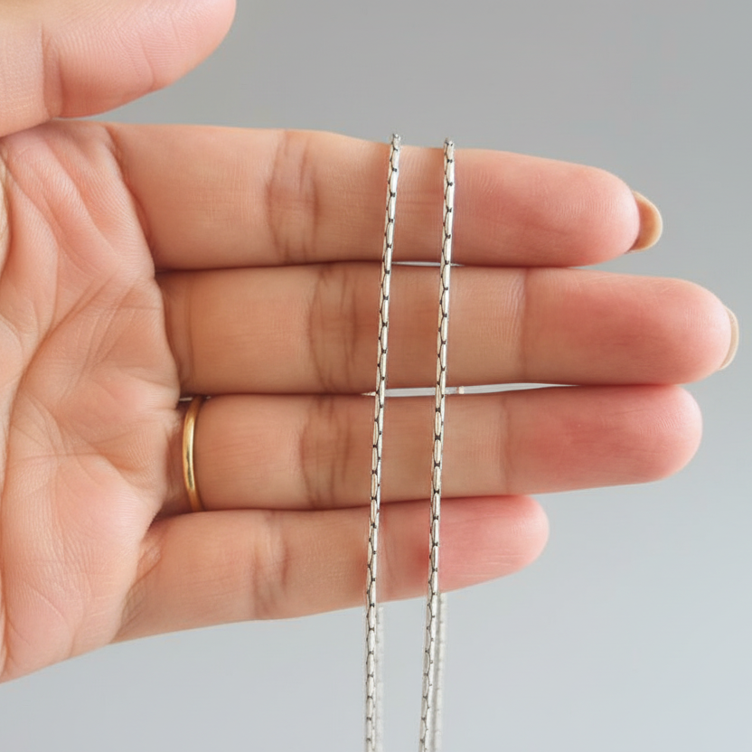 Raj-Kosh (Royal Texture) Silver Chain.