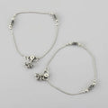 Heritage Bells Oxidized 925 Silver Charm Anklets