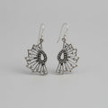 Mayura-Pankh (Peacock Feather-inspired) Silver Earrings.