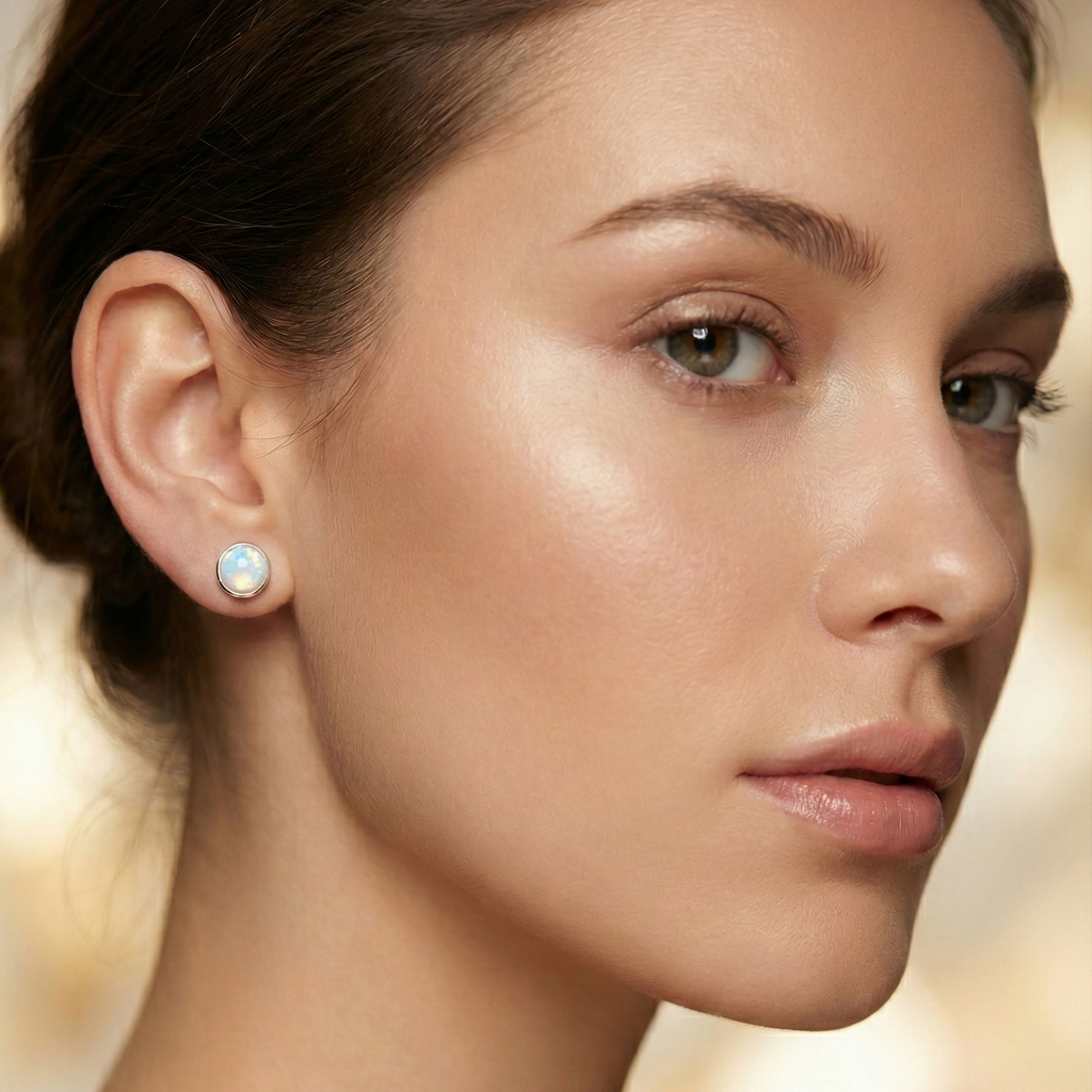 The Indu 925 Silver Opal Studs