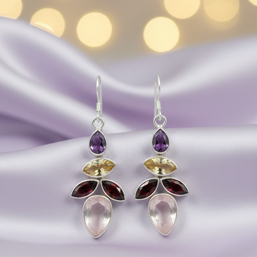 Aurora Multi-Gemstone Cascade Drops