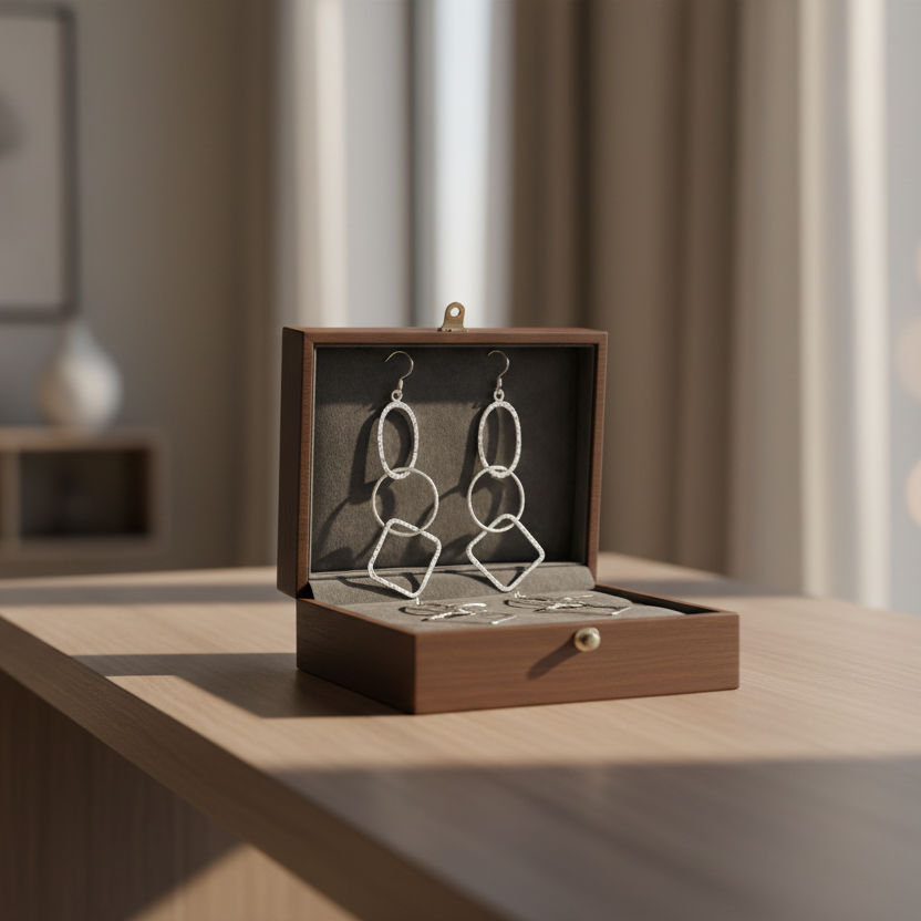The Ekta Interlocking Linear Earrings