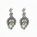 Emerald Mist Tribal Sterling Silver Drops