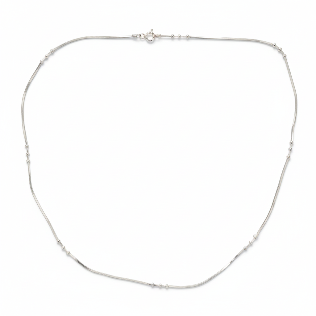 Sarla Silver Minimalist bead Chain