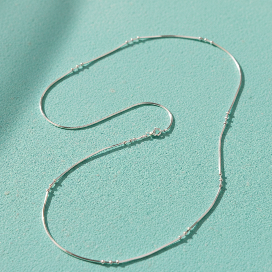 Sarla Silver Minimalist bead Chain