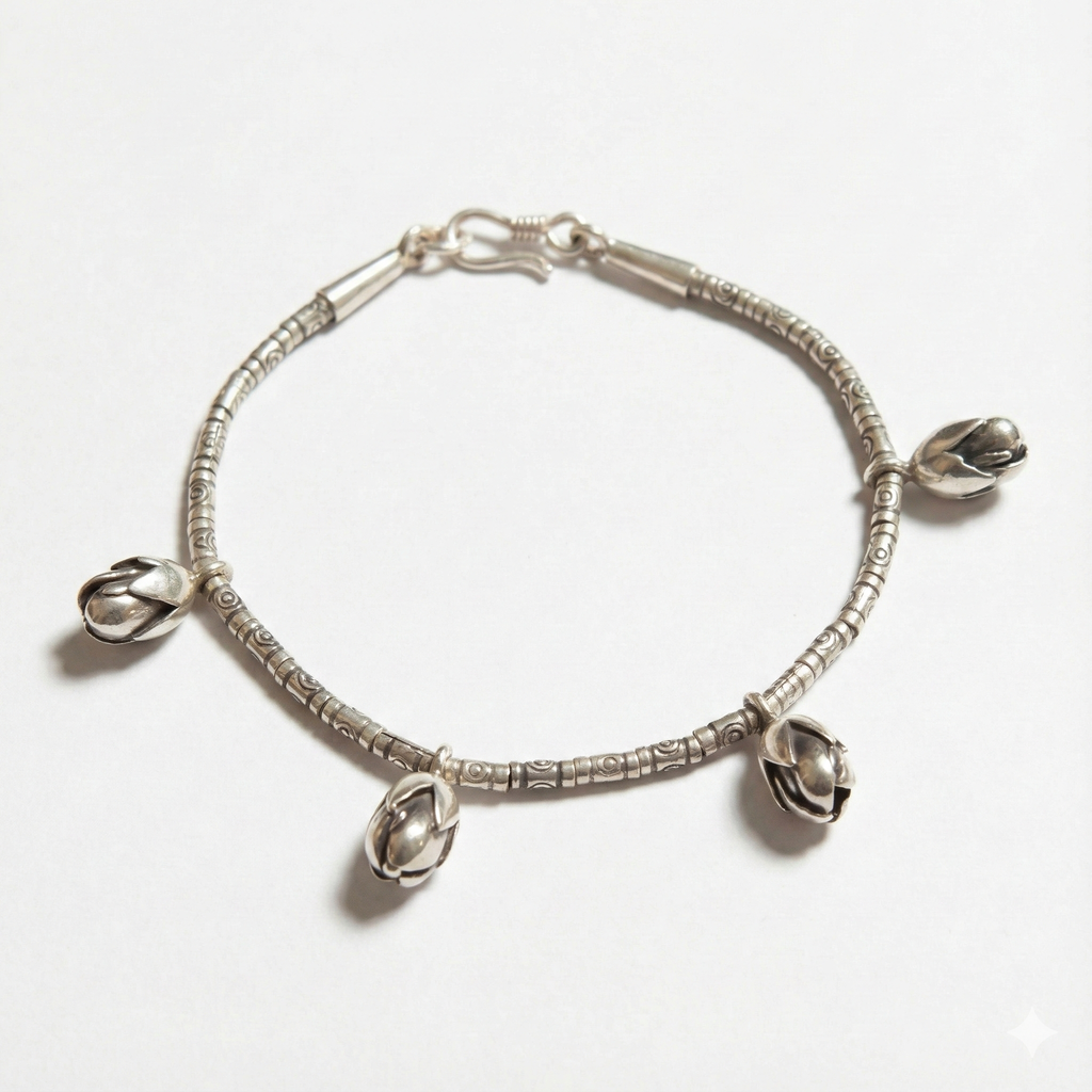 Kusum Silver Bud Bracelet