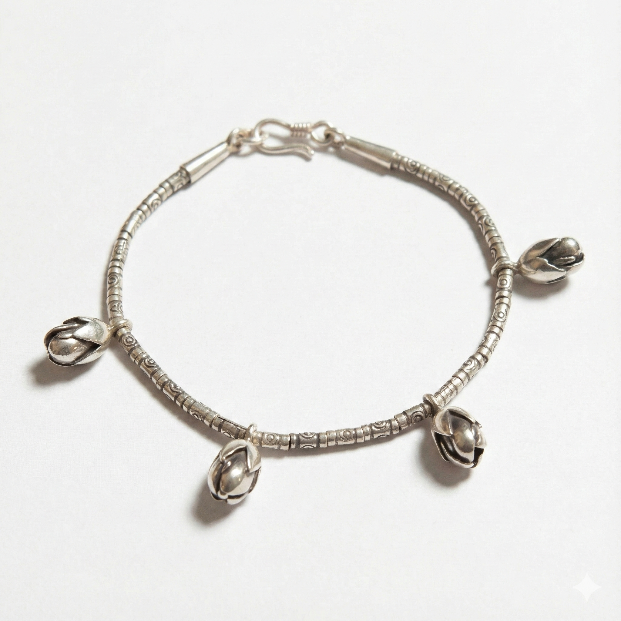 Kusum Silver Bud Bracelet