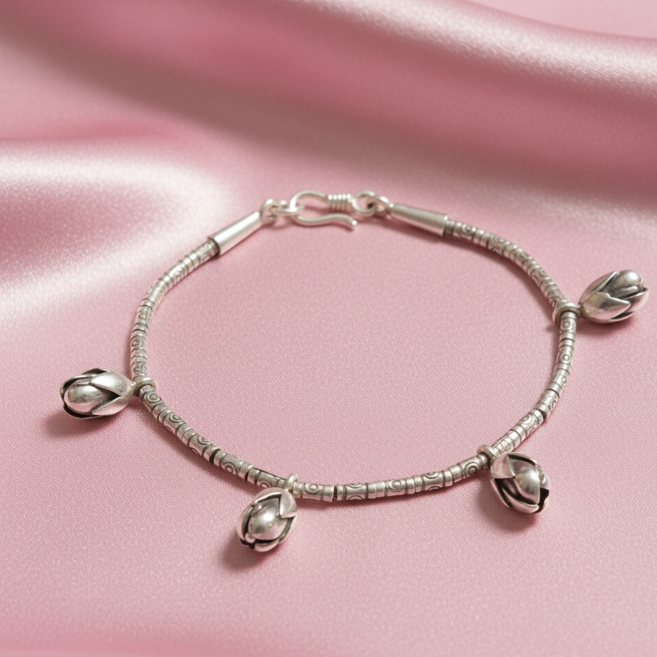 Kusum Silver Bud Bracelet