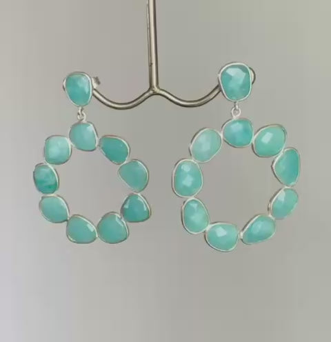 Neerja Pebble Halo Drop Earrings